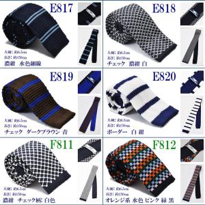 ニットタイ 選べる74柄 ネクタイ メンズ ロ...の詳細画像2