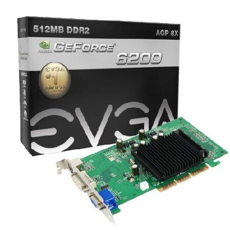 EVGA GeForce 6200 512MB DDR2 AGP 8X HDTV/DVI/VGA グ...