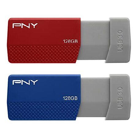 PNY USB 3.0フラッシュドライブ 128GB 2個入り、カラー選択可