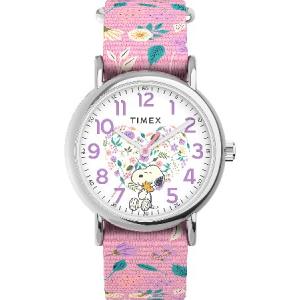 Timex X ピーナッツ イン ブルーム ウィークエンダー 38mm ウォッチ - ピンクストラッ...