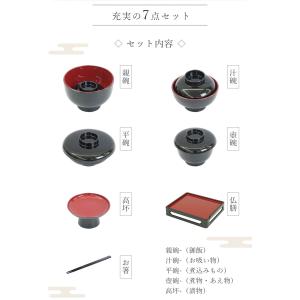 仏膳 仏器膳 4.5寸 黒内朱 溜 新溜 新タ...の詳細画像3