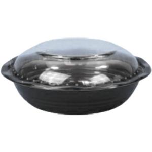 使い捨て どんぶり容器 CY-丼 中 黒 透明蓋付 50個入 弁当容器