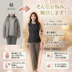 電熱ベスト レディース 細見え 2way 3段...の詳細画像2
