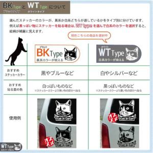 猫ステッカー 長毛 WT 名入れ Cat in...の詳細画像2