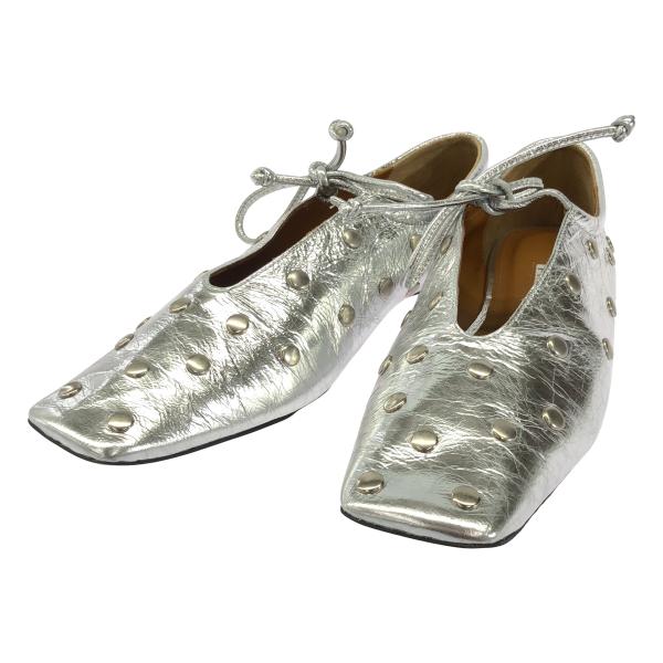 Pippichic ピッピシック AMBER スクエアトゥ スタッズフラットシューズ PP24-AM...