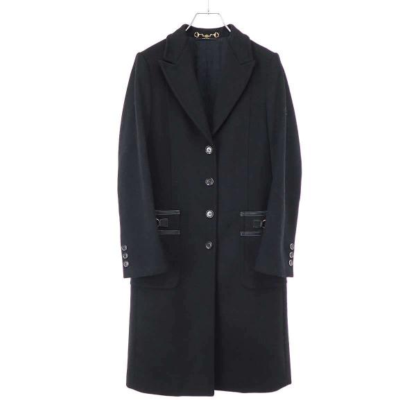 GUCCI グッチ ホースビット ウールロングコート 204897 ZS828 ブラック 38 IT...