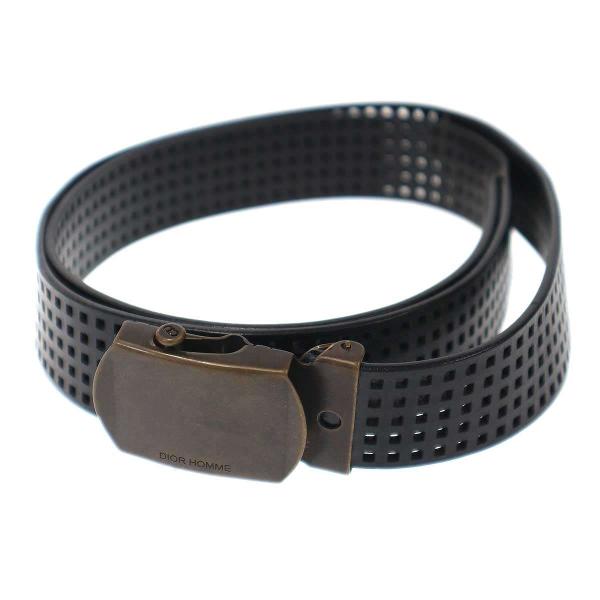 Dior HOMME ディオールオム パンチングレザーガチャベルト  ブラック  IT2OWMWP1...