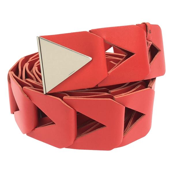 BOTTEGA VENETA ボッテガヴェネタ トライアングルレザーベルト  レッド  IT31MX...