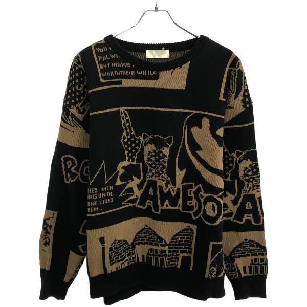 NEON SIGN ネオンサイン 19AW Awesooooome Knit ジャガードニットセータ...