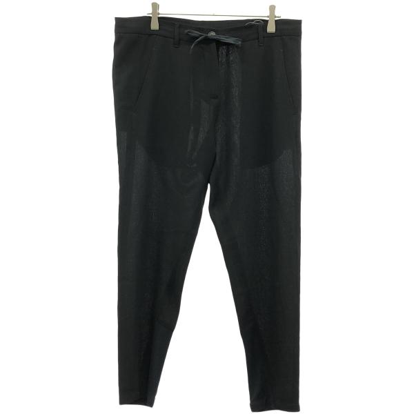 ANN DEMEULEMEESTER アンドゥムルメステール ジャージー切替ウールテーパードパンツ ...