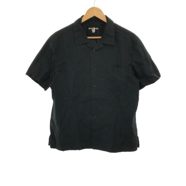 MONITALY モニタリー コットンショートスリーブオープンカラーシャツ ブラック サイズ:XL ...