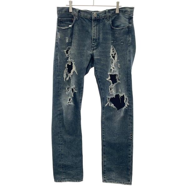 OFF-WHITE オフホワイト デストロイダメージデニムパンツ OMYA102R21DEN004 ...