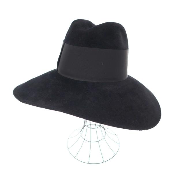 Borsalino ボルサリーノ 中折れフェルトハット  ブラック S IT4XCBJ1EKDU