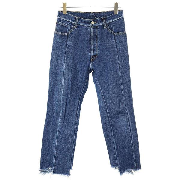 VETEMENTS ヴェトモン 20AW 再構築カットオフデニムパンツ WAH20PA306 インデ...