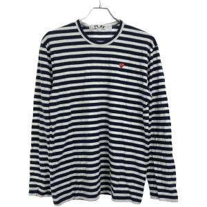 PLAY COMME des GARCONS プレイコムデギャルソン AD2019 LITTLE RED HEART STRIPED L/S T-SHIRT カットソー AZ-T208 IT5G261BM4Y5｜modescape