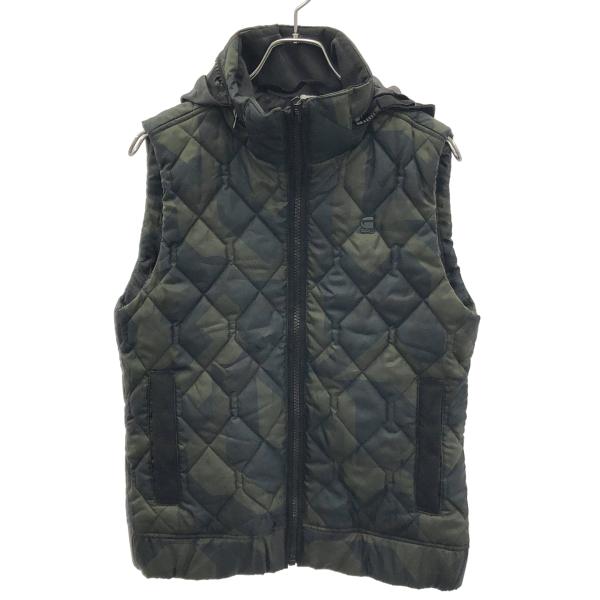 G-STAR RAW ジースター ロゥ カモフラージュキルテッドベスト  カーキ S IT5OK6Q...