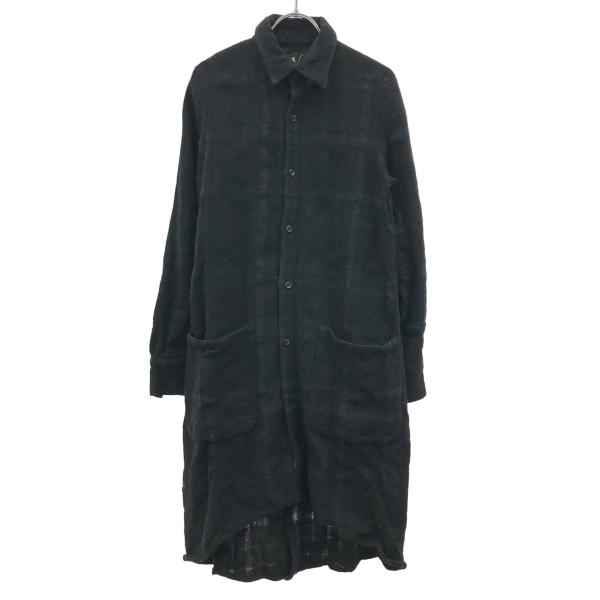 ANREALAGE アンリアレイジ チェックロングシャツ  ブラック系 0 IT5QPT92D220