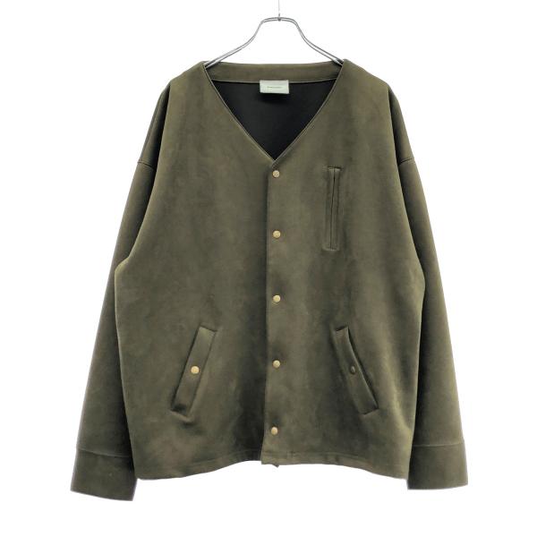 iroquois イロコイ フェイクスエード ノーカラージャケットカーディガン 179220 カーキ...