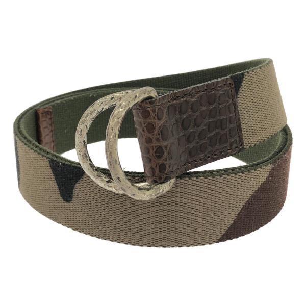 AMBOISE アンボワーズ カモフラージュキャンバスDリングベルト  カーキ×マルチカラー  IT...