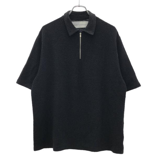 walenode ウェルノード Paper boucle Zip Polo shirt ペーパーブー...