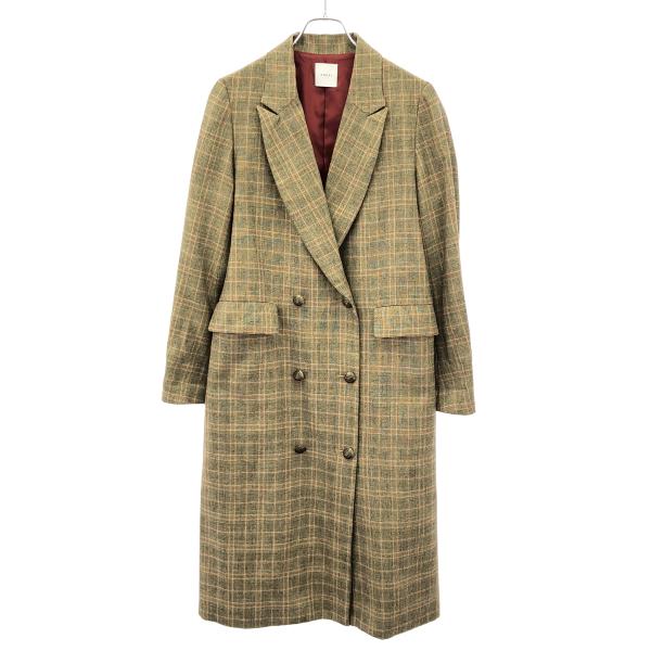 Ameri VINTAGE アメリ ヴィンテージ STUDIOUS別注グレンチェック柄ダブルコート ...