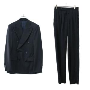 GIORGIO ARMANI ジョルジオ アルマーニ 24SS ダブルブレスト テーラードジャケット&スラックスパンツ セットアップスーツ 4SGAV047 T04V5 ネイビー 44