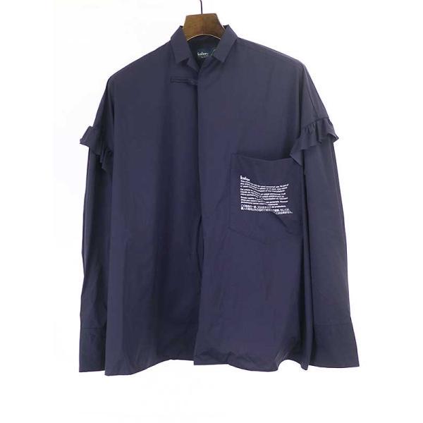 kolor 18AW Ruffle Sleeve Oversized Shirt ネイビー サイズ:...