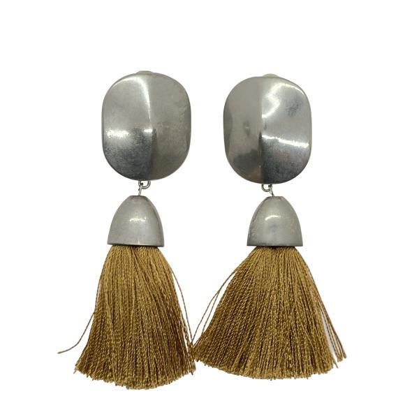 Soierie ソワリー タッセルイヤリング  シルバー イエロー系  IT8V2CESGNQK