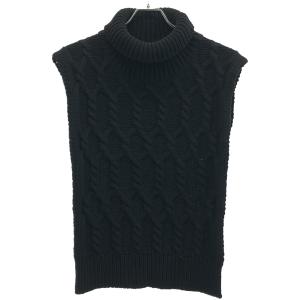 JIL SANDER ジルサンダー 21AW ハイネックケーブルニットベスト KR JM IW 0531 ブラック U IT8X0TR3LXZ4｜modescape