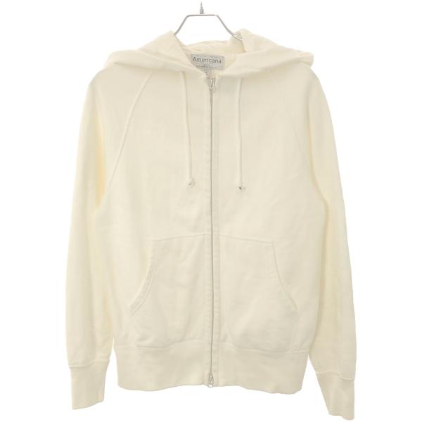 Americana アメリカーナ ジップアッププルオーバースウェットパーカー  ホワイト IT8XV...