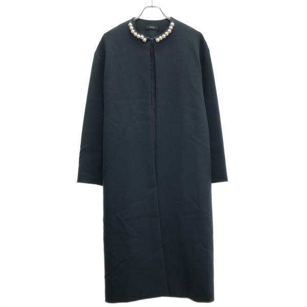 YOKO CHAN ヨーコチャン パールカラー ベルテッドノーカラーコート YCC-121-156 ...