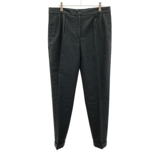 DRIES VAN NOTEN ドリスヴァンノッテン ストライプウールトラウザーパンツ  チャコール...