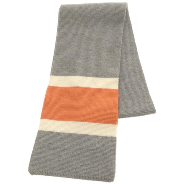 THOM GREY トムグレイ 13AW ウールニットマフラー  グレー×マルチカラー  IT9E8...