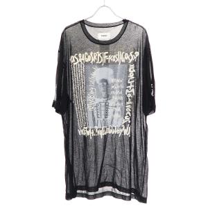 doublet ダブレット 24SS SEE-THROUGH PRINT T-SHIRT シースループリントTシャツ ブラック XL 24SS36CS318 IT9NSBWDIIE6｜modescape