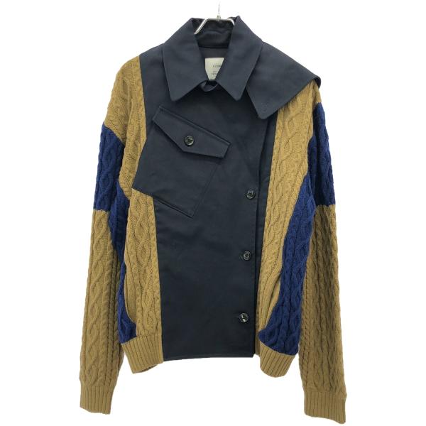 EZUMI エズミ 21AW ニットコンビショートトレンチ ジャケット YEAW21KT05 ネイビ...