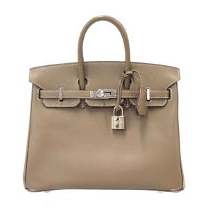 HERMES エルメス 2012 Birkin Bag 25 バーキン エトゥープ エプソン ハンドバッグ ベージュ ITAUSRHV6XD7