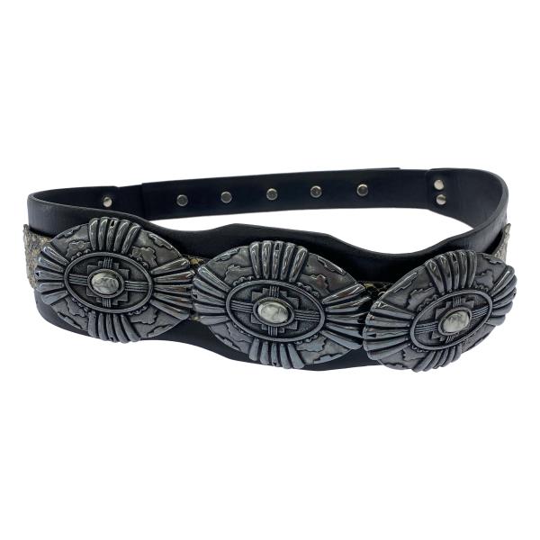 TOGA PULLA トーガ プルラ メタルパーツ デザインベルト  ブラック×レッド  ITBIK...