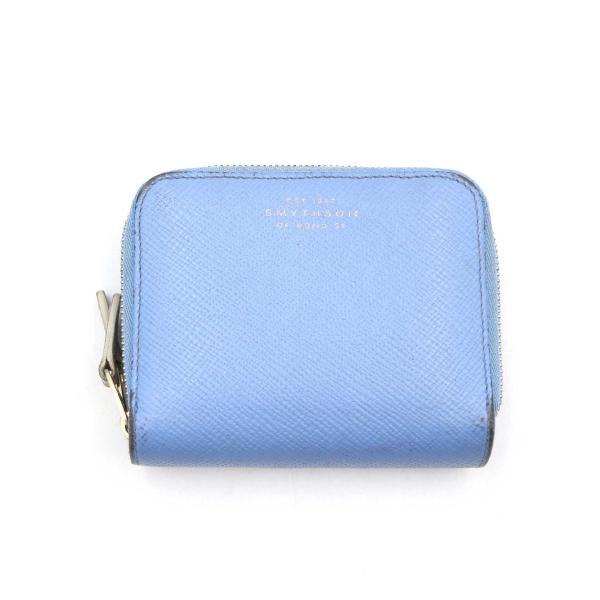 SMYTHSON スマイソン ダブルジップレザーウォレット 財布 ブルー系 【中古】 ITC0JXD...