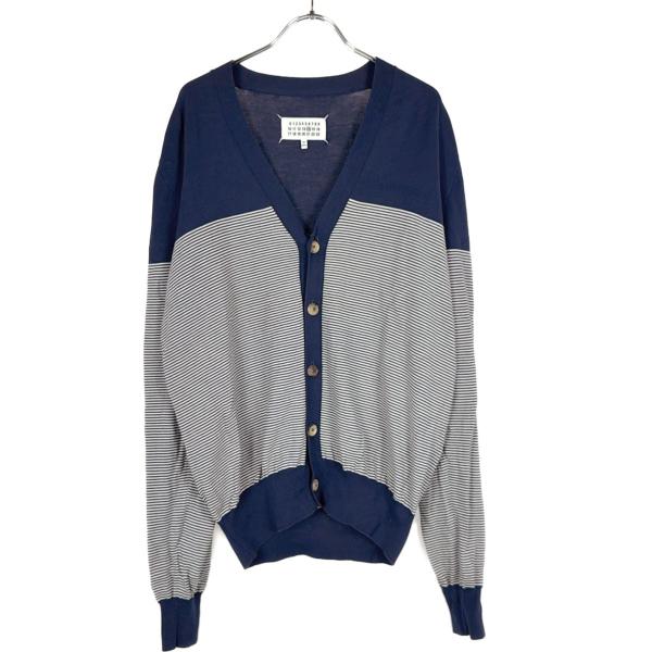Maison Margiela14 メゾン マルジェラ 18SS コットンボーダーカーディガン S5...