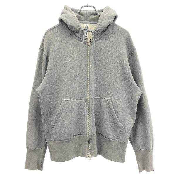 LOOPWHEELER ループウィラー BEAMS PLUS別注 ジップアップパーカー  グレー L...