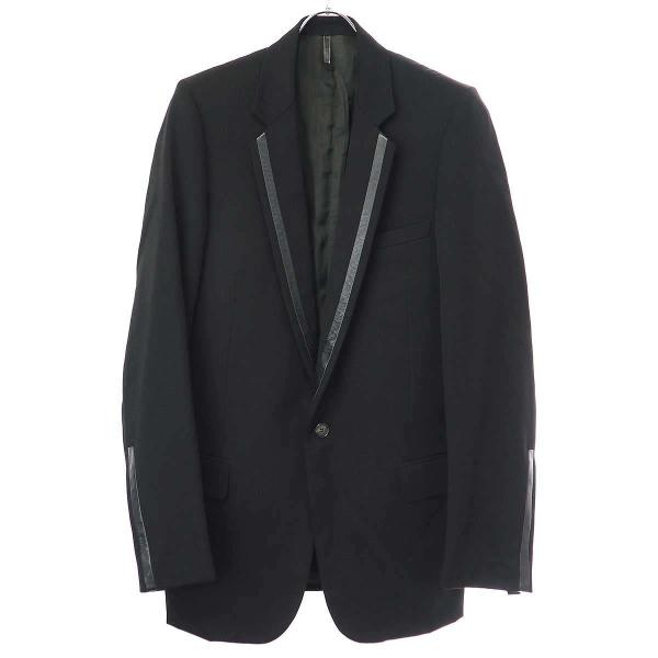 Dior HOMME ディオールオム 2002AW Reflection レザートリムウールロングジ...