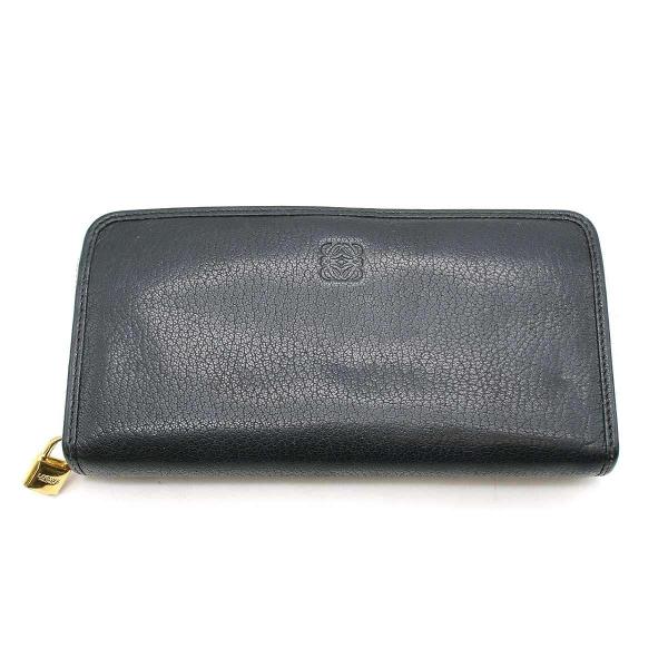 LOEWE ロエベ ロゴエンボスラウンドジップウォレット ブラック   ITDBAMQPRUS0
