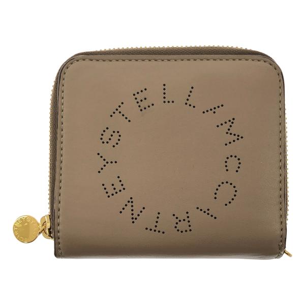 STELLA McCARTNEY ステラ マッカートニー パンチングロゴレザーウォレット  ベージュ...