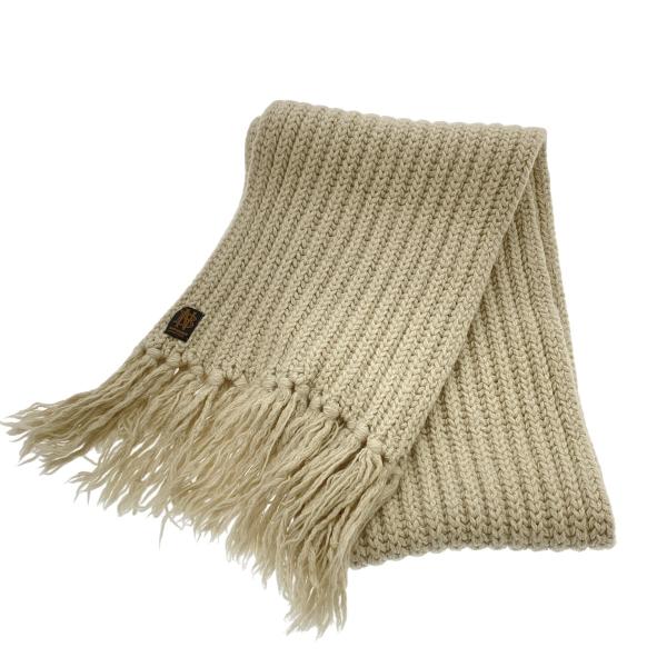 BATONER バトナー ローゲージフリンジマフラー  アイボリー F ITE80DZI35Y8