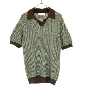TOMORROWLAND tricot トゥモローランド トリコ マーセライズドコットン スキッパーニットポロ 63-02-41-02017 ブラウン系 S ITER6QWFU02A｜modescape
