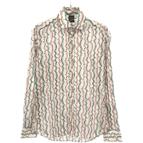 Bagutta バグッタ プリントワイドカラーシャツ BERLINO_GALR ホワイト×マルチカラ...