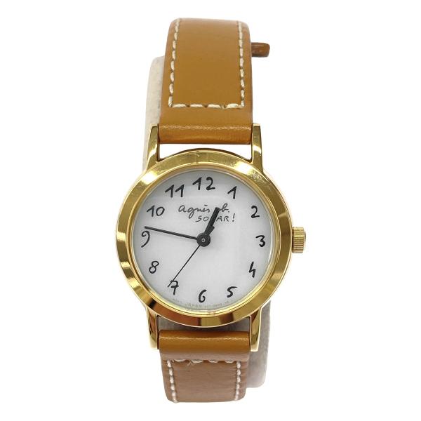 agnes b. アニエスベー ソーラー腕時計 W117-0ATO ブラウン  ITGIABD5XD...