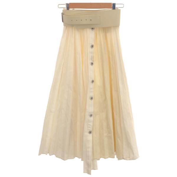 Ameri アメリ デニムドッキングロングプリーツスカート ホワイト S ITGPSOCVYOA8