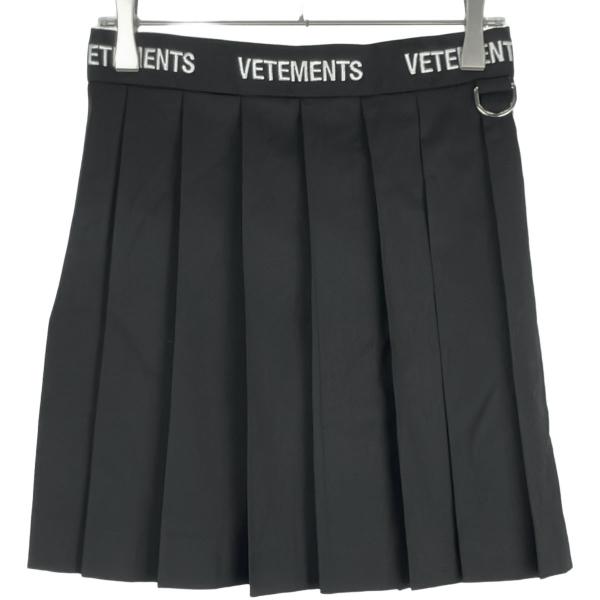VETEMENTS ヴェトモン 22SS プリーツミニスカート WE52SK240B ブラック XS...