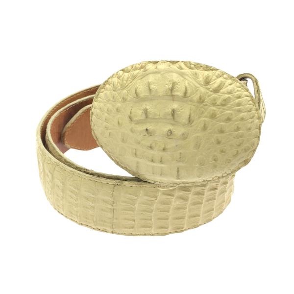 MONTANA モンタナ クロコダイルレザーベルト  アイボリー系 34 ITH4CBBZ1LV0